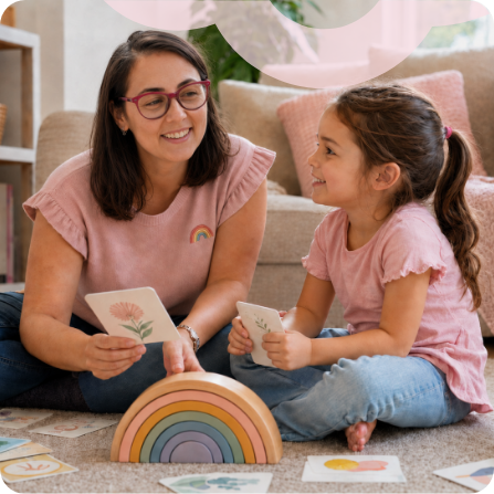 Babysitter supporting a child through calm, creative and age-appropriate activities at home.